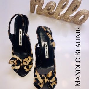 Manolo Blahnik | Open Toe Slingbacks